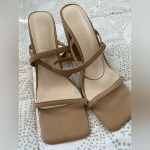 Elegant Tan Strappy Heels
